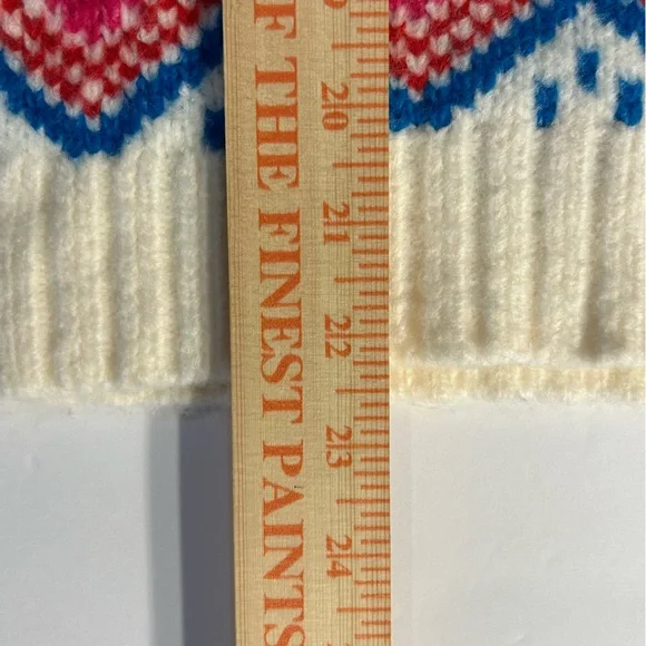 LOFT Fair Isle Pink Blue Mock Neck Sweater M - Picture 8 of 9